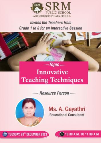 Interactive Session on Innovative Teaching Techniques from Grade 1 to 8 Teachers 28122021