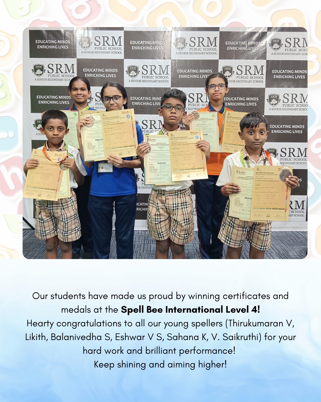 Spell bee International Competition Level 4! - SRM Public School